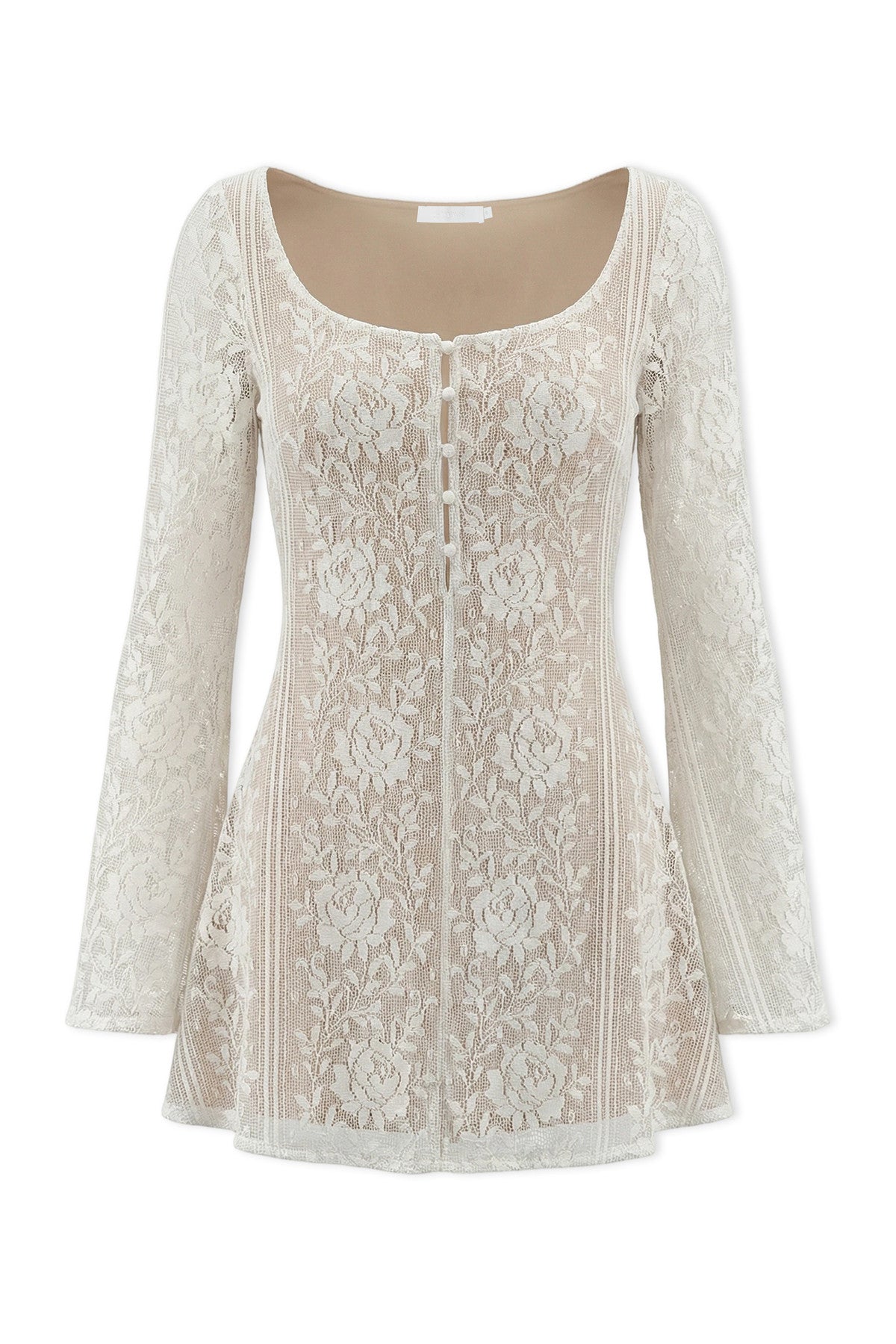 Long Sleeve Hollow Lace Dress