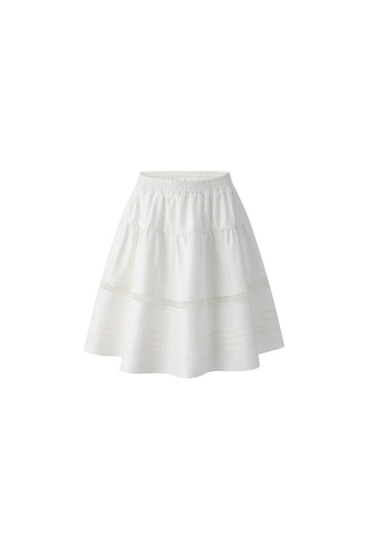 Color-Block Knit Cardigan and Pleated Skirt Set-Up