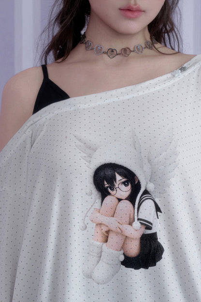 Star Sailor Angel Off-Shoulder T-Shirt