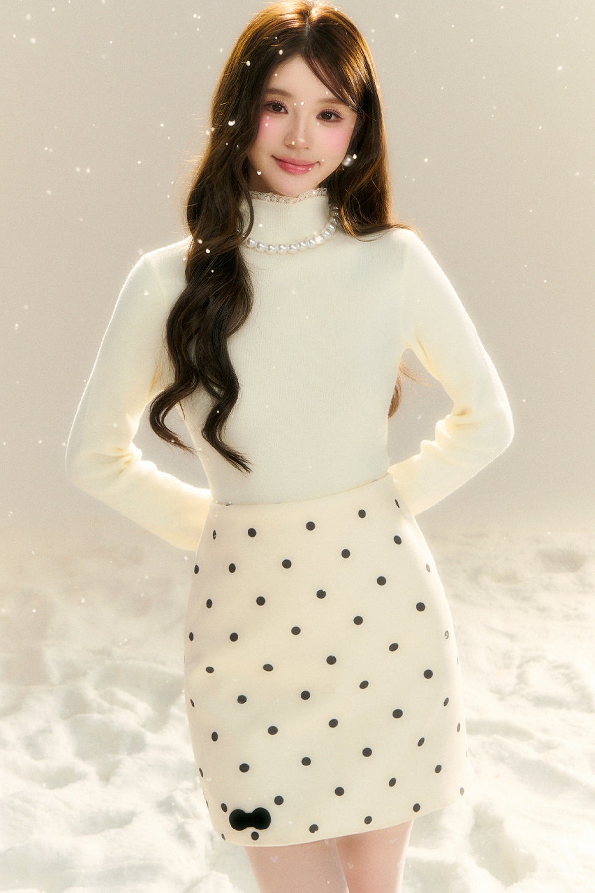 Lace Collar Base Layer Knit Top