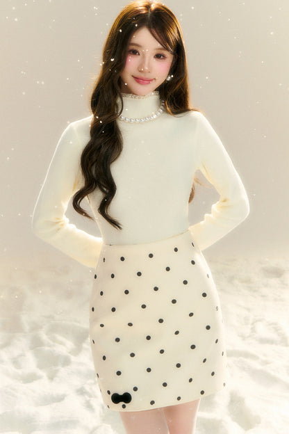 Lace Collar Base Layer Knit Top
