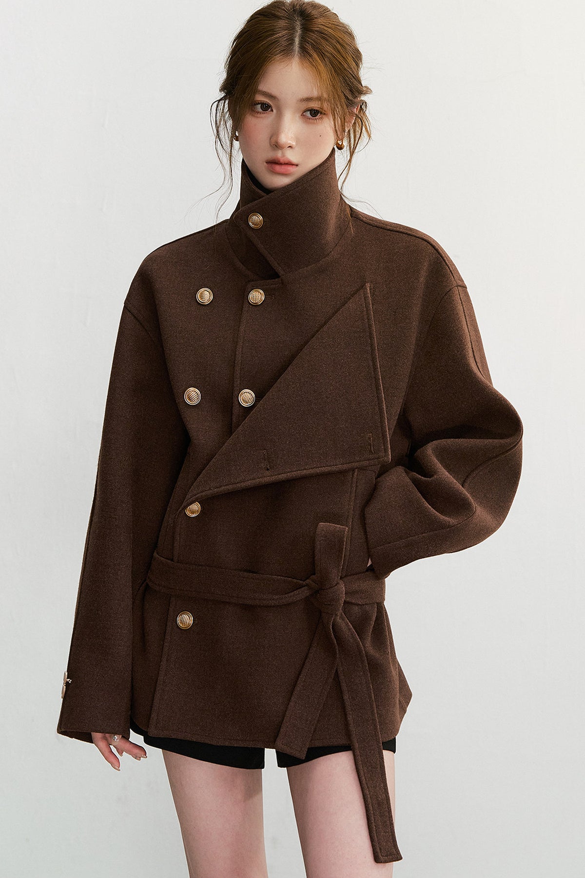 Double-Breasted Wool Blend Jacket