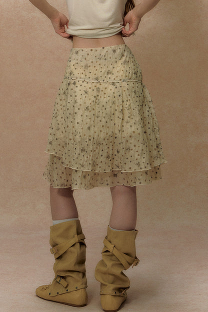 Retro Floral Asymmetrical Skirt