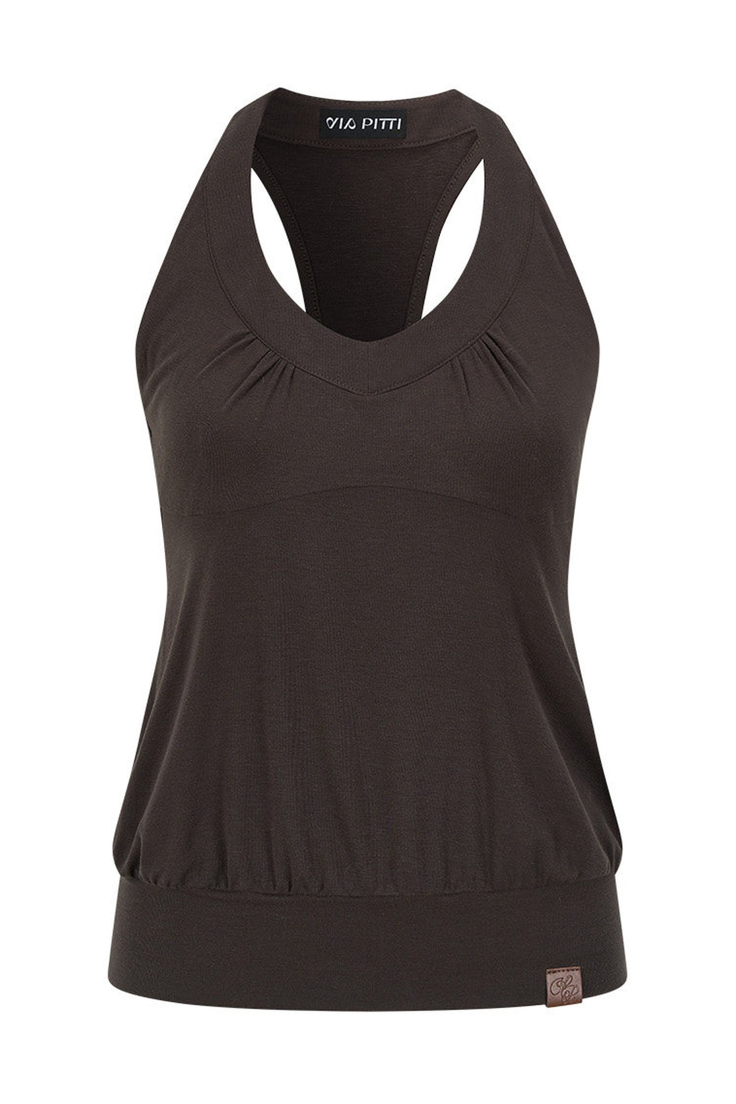 Pleated Racerback Halter Top