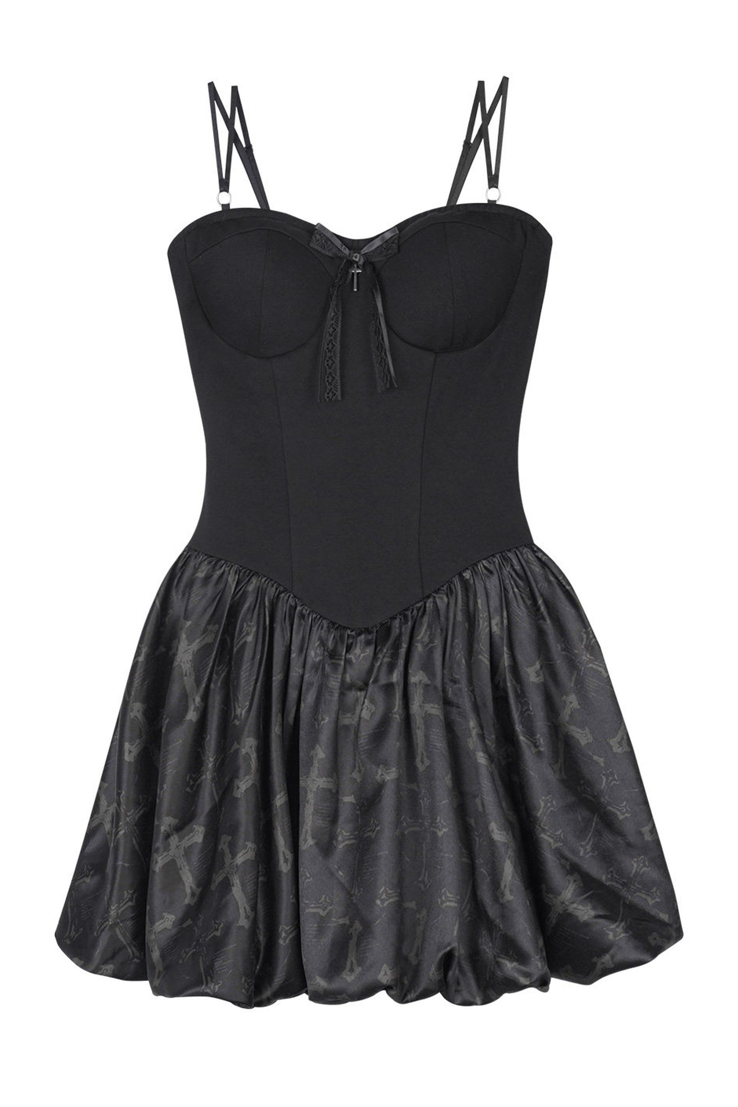 Black Floral Strap Dress Set-Up
