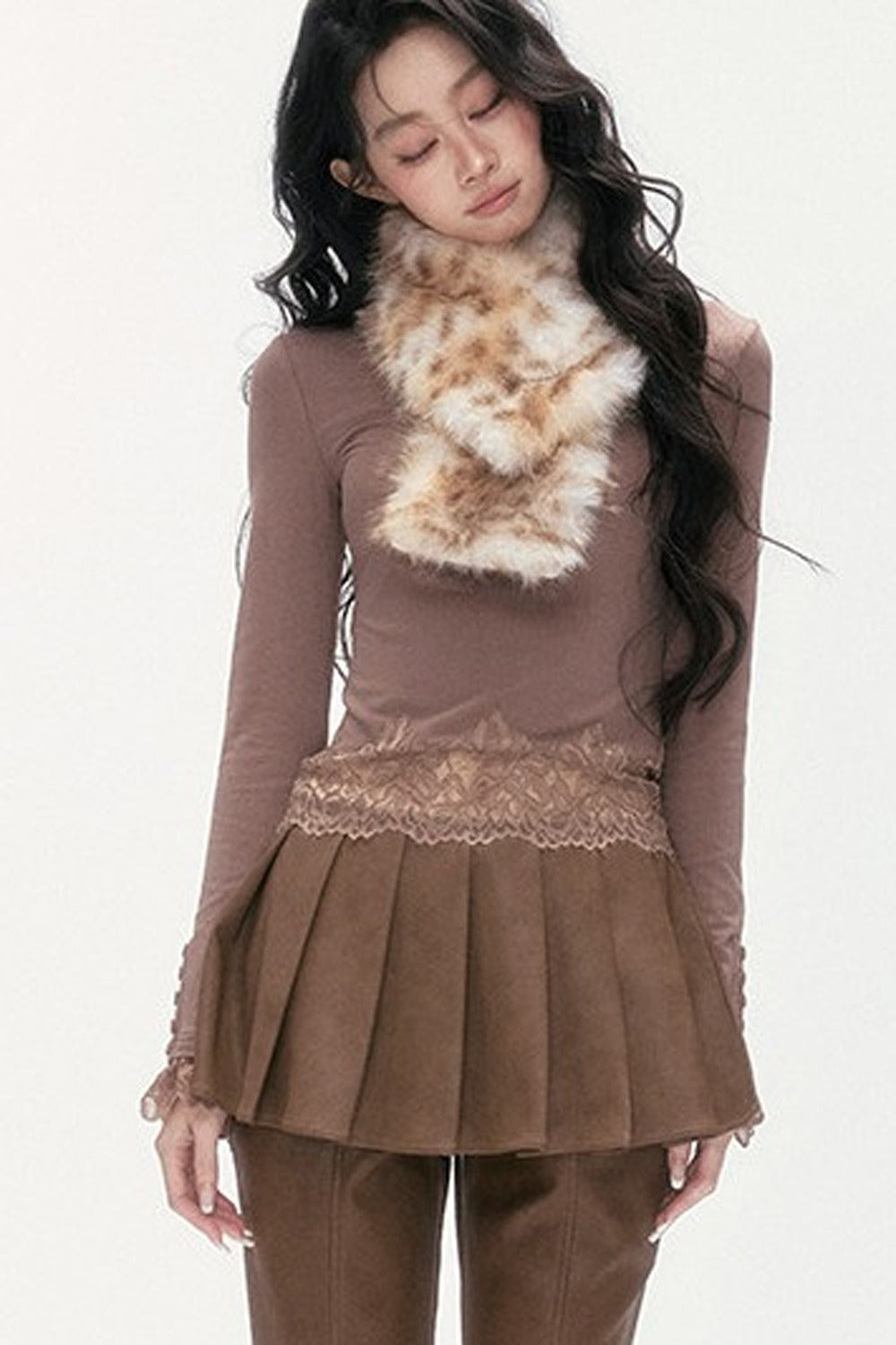 Flared Pants With Detachable Skirt