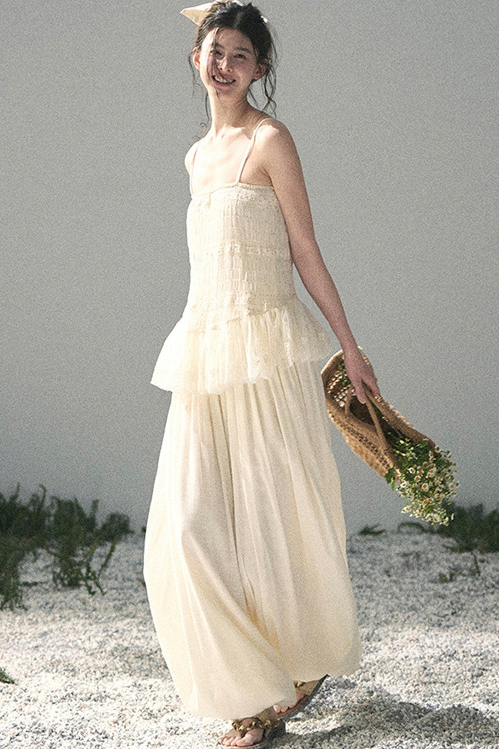 French Lace Summer Top and Pants Set