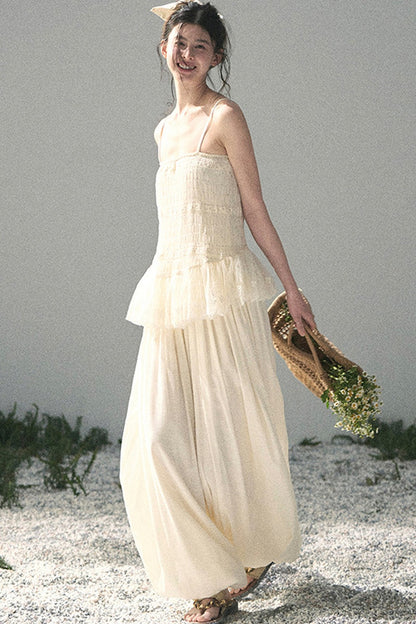 French Lace Summer Top and Pants Set