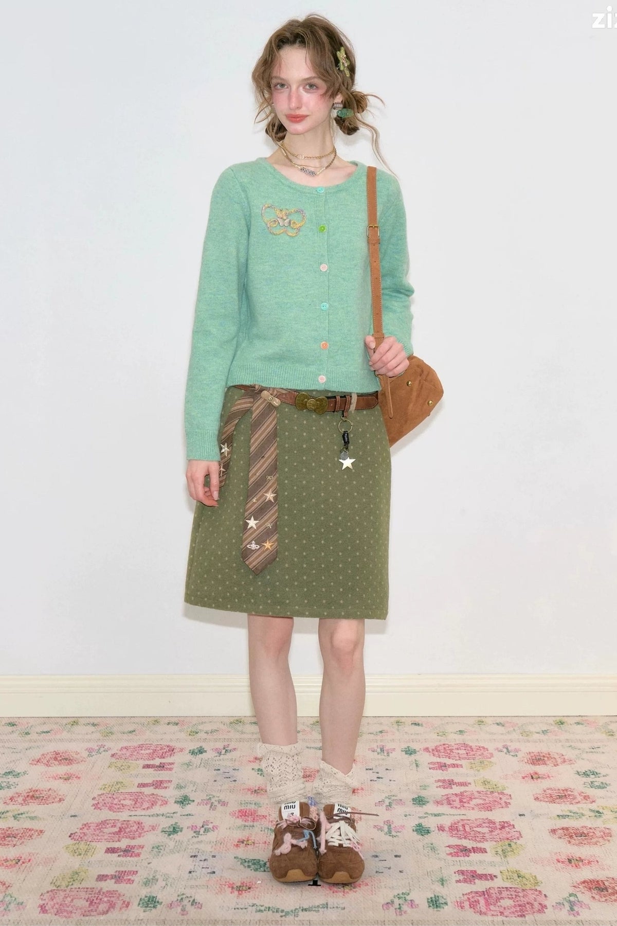 Butterfly Embroidered Knit Cardigan