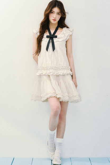 Rose Ruffled A-Line Dress