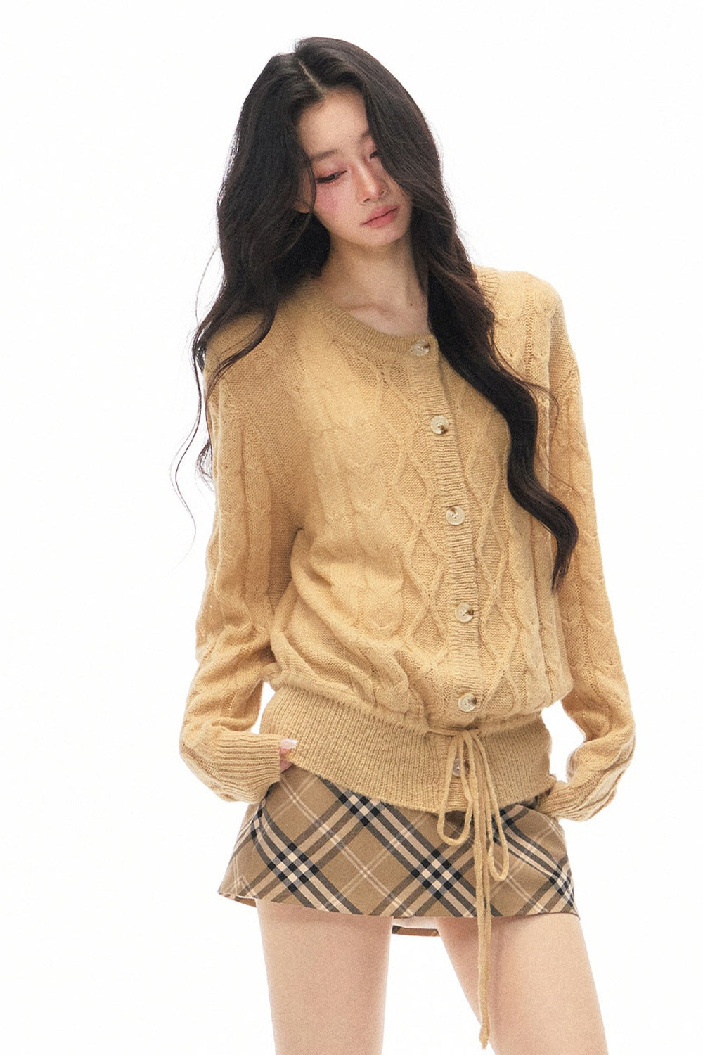 Early Autumn Knit Cardigan and Skirt Set-Up