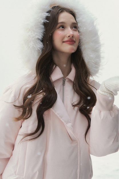 White Duck down Short Winter down Jacket
