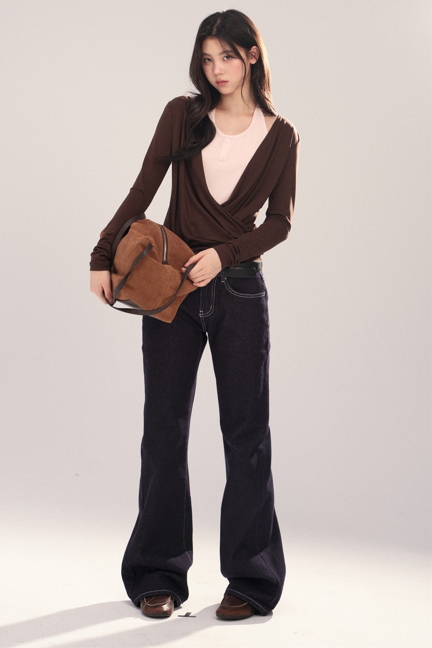 Layered-Look Long-Sleeve Top