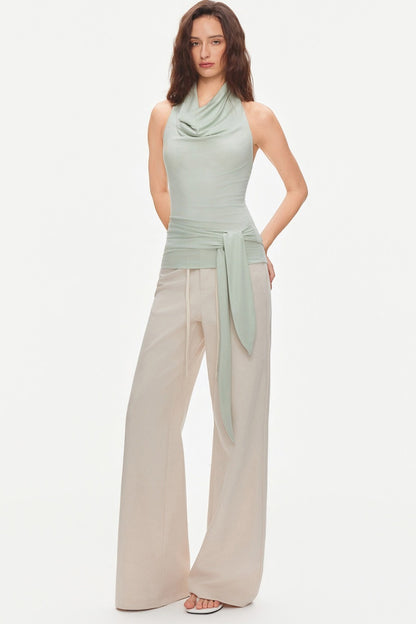 Drawstring Wide-Leg Trousers