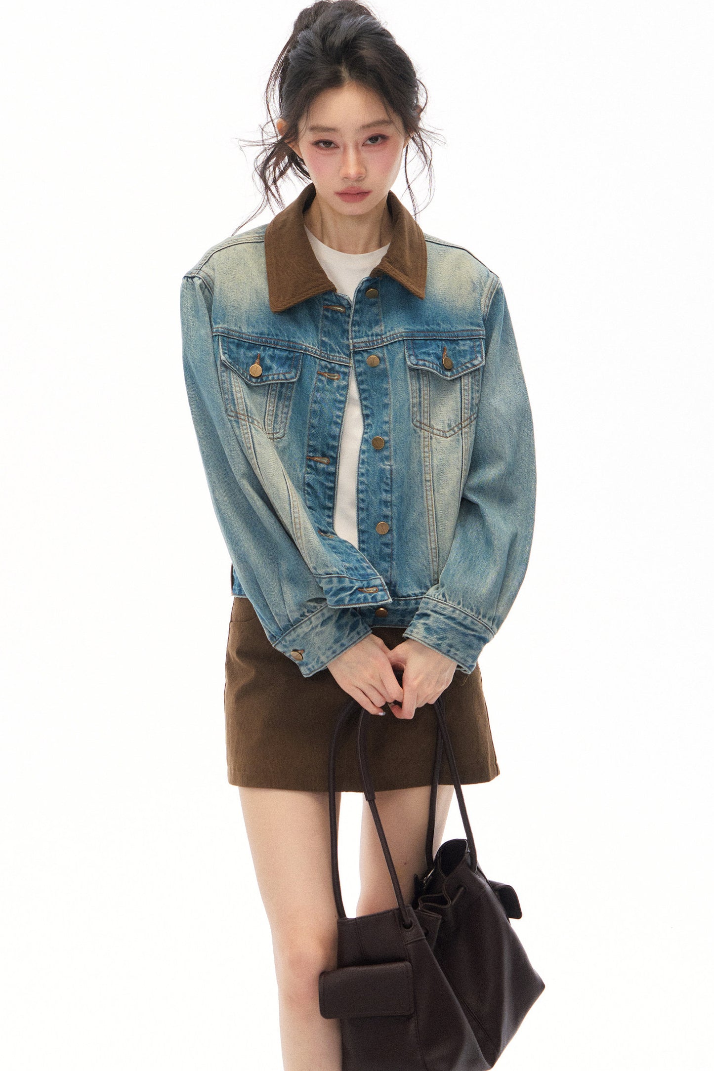 Blue Vintage Denim Jacket and Skirt Set-Up
