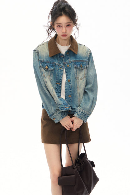 Blue Vintage Denim Jacket and Skirt Set-Up