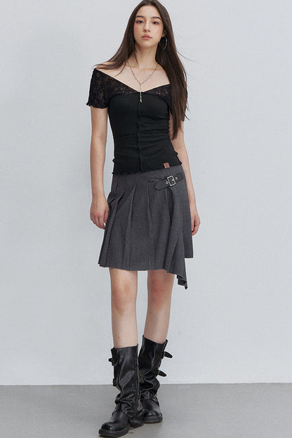 Semi-Transparent Lace Modal Top