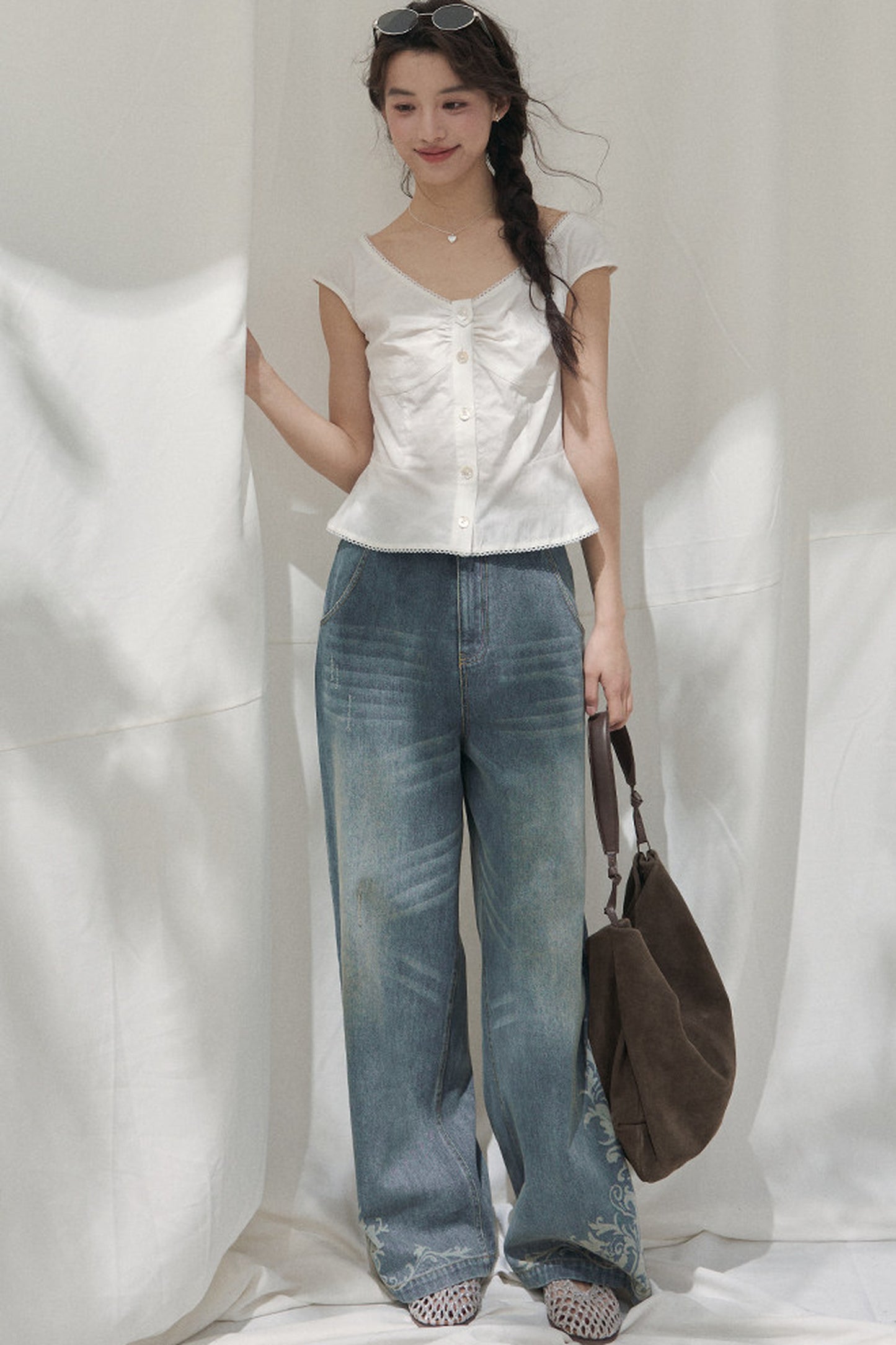 Camellia Moonlight Lace Blouse