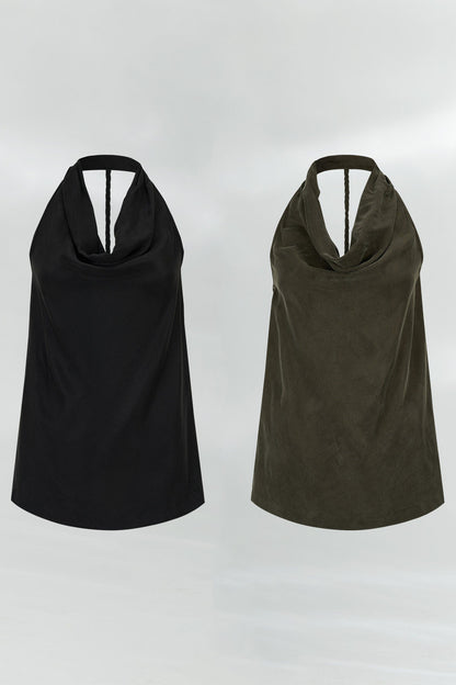 Fließendes Neckholder-Oberteil