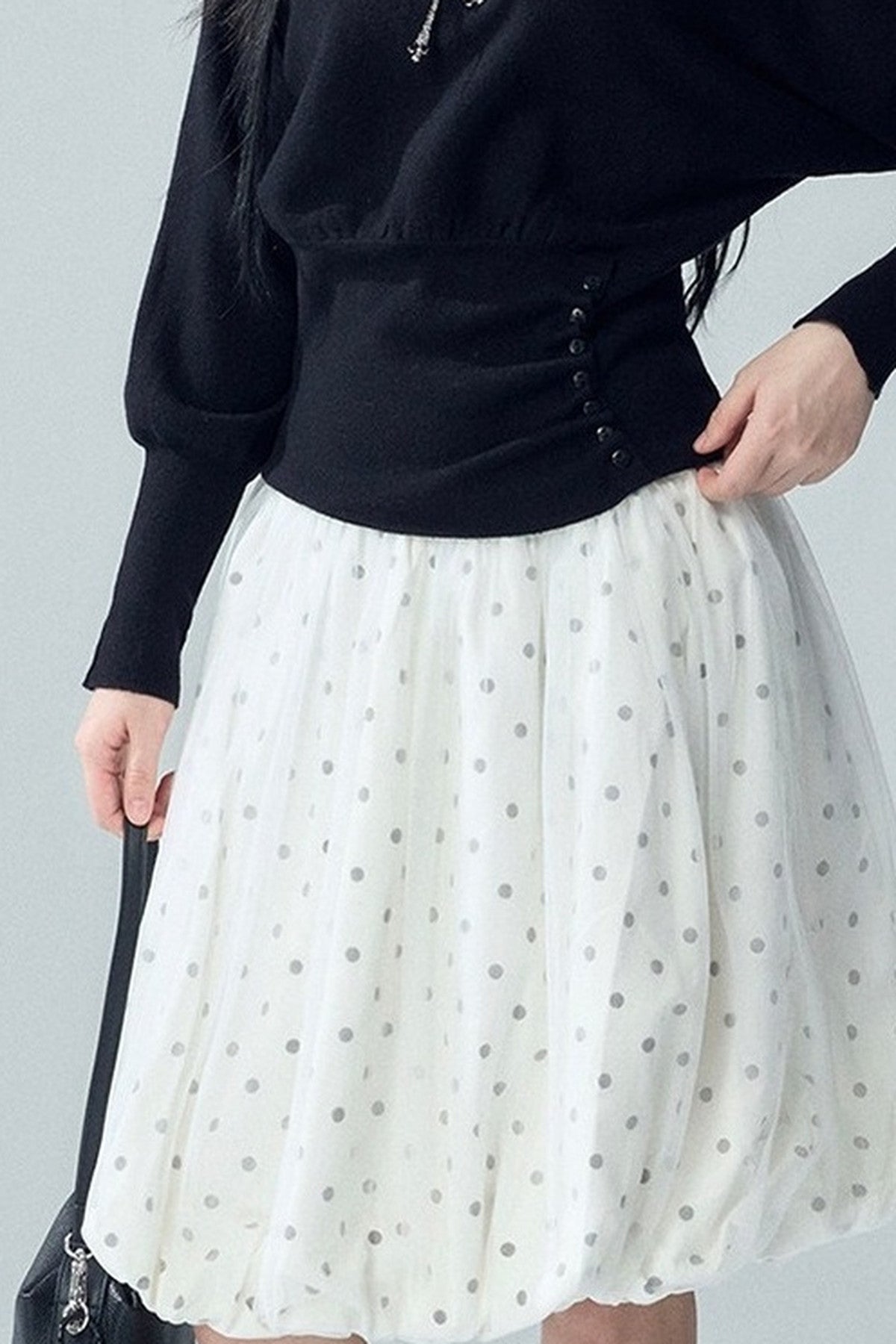 Short Batwing Knit Top