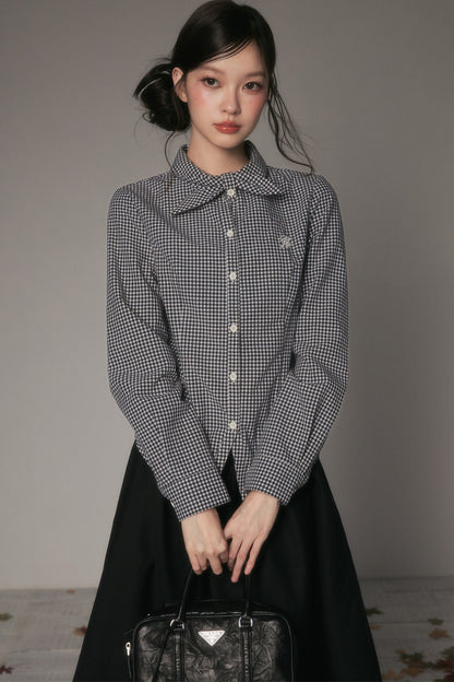 Spring and Autumn Bow Tie Shirt