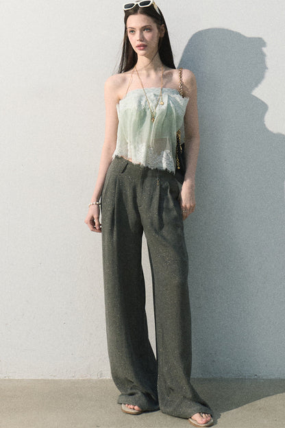 Gilded Linen Draped Pants