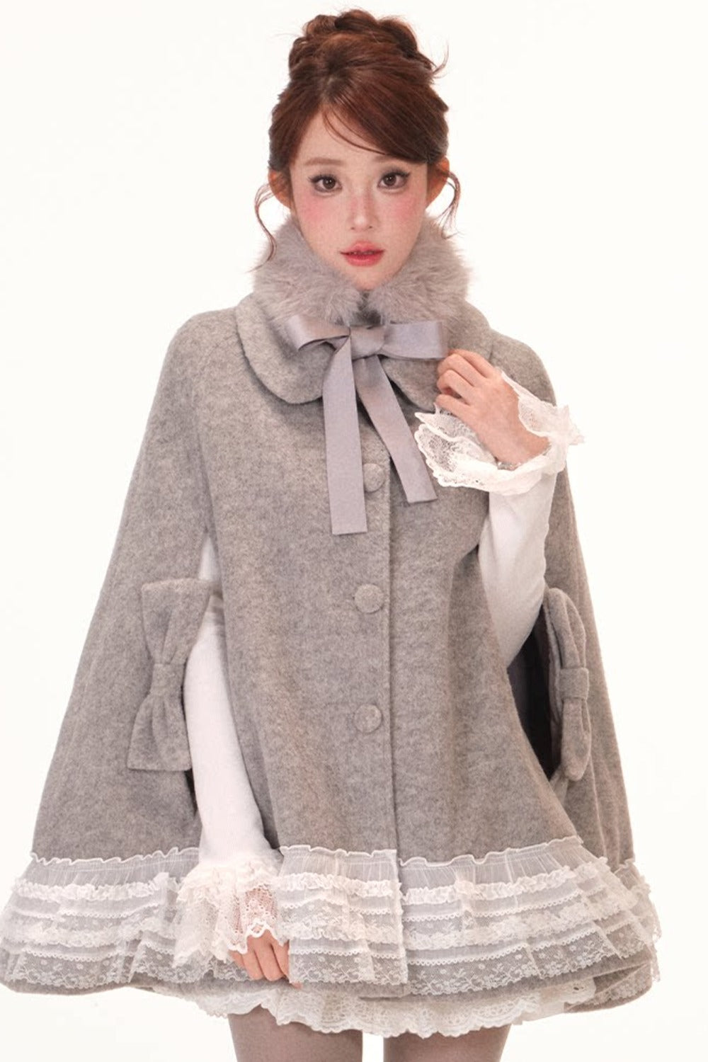 Fleece-Lined Lace Cape Set-Up