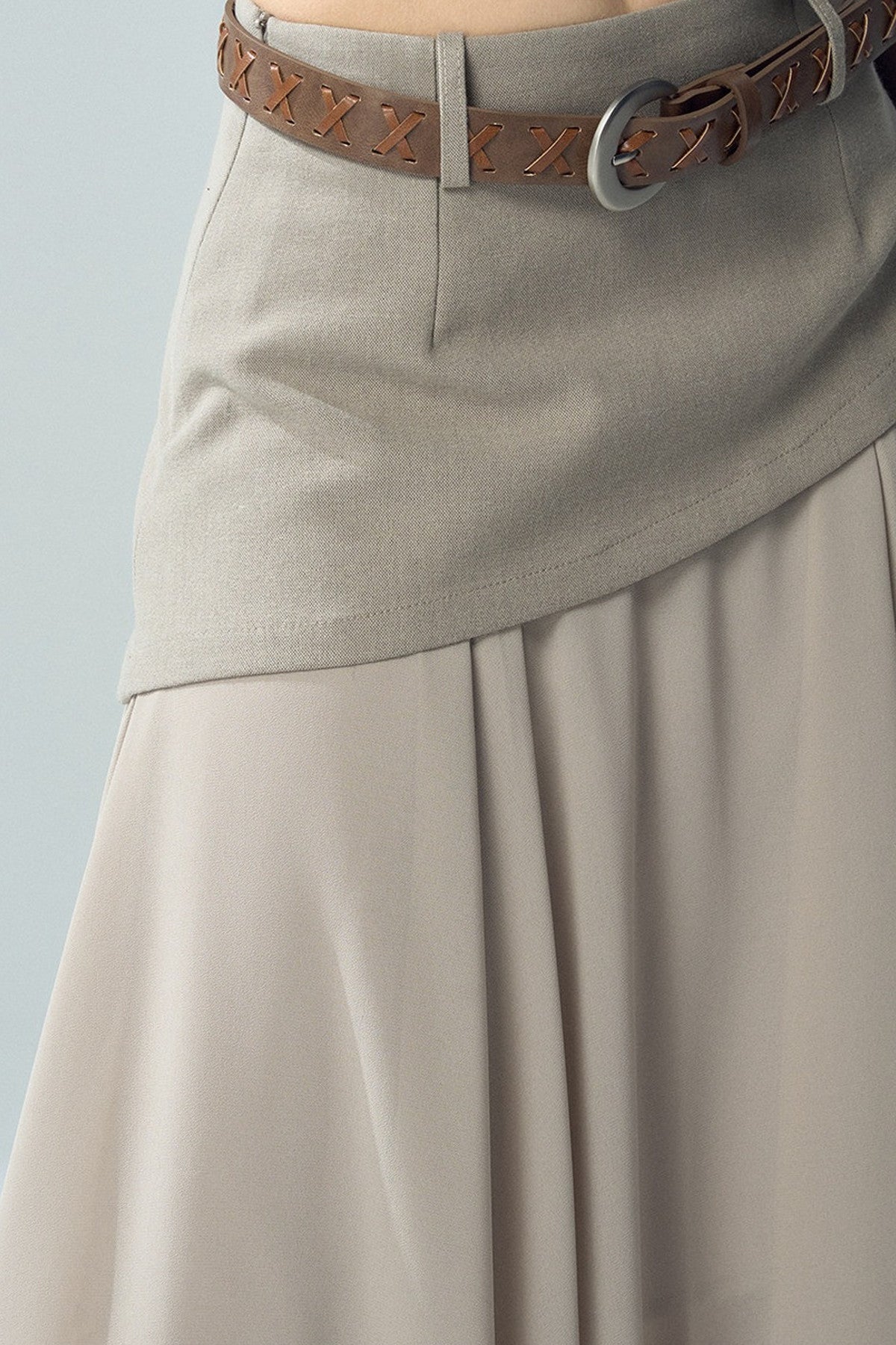 Khaki Irregular Tulle Skirt