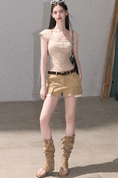 Lyocell Wool Embroidered Top