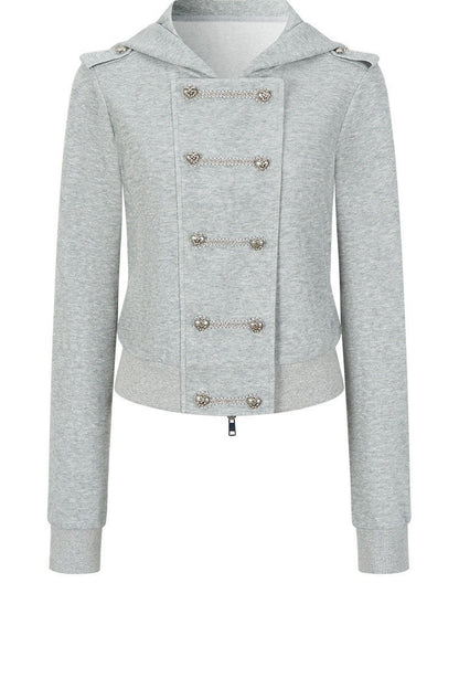 Conjunto de 3 piezas de sudadera con capucha cruzada y pantalones