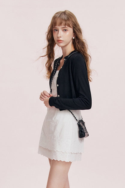 Romantic Cashmere Wavy Cardigan