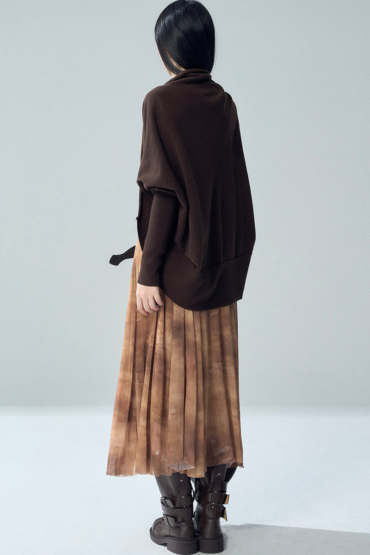 Shawl-Style Batwing Knitted Cardigan