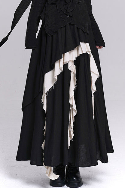Ghostly Irregular Black Skirt