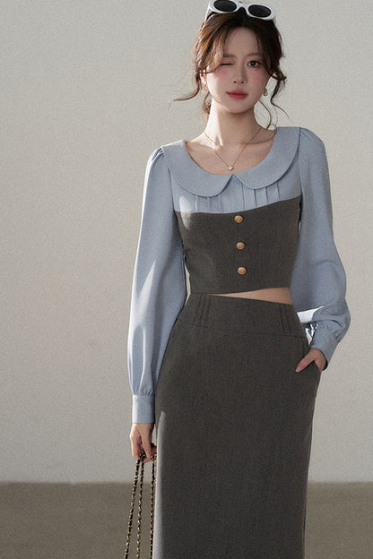 Color-Block Top and Skirt Set-Up