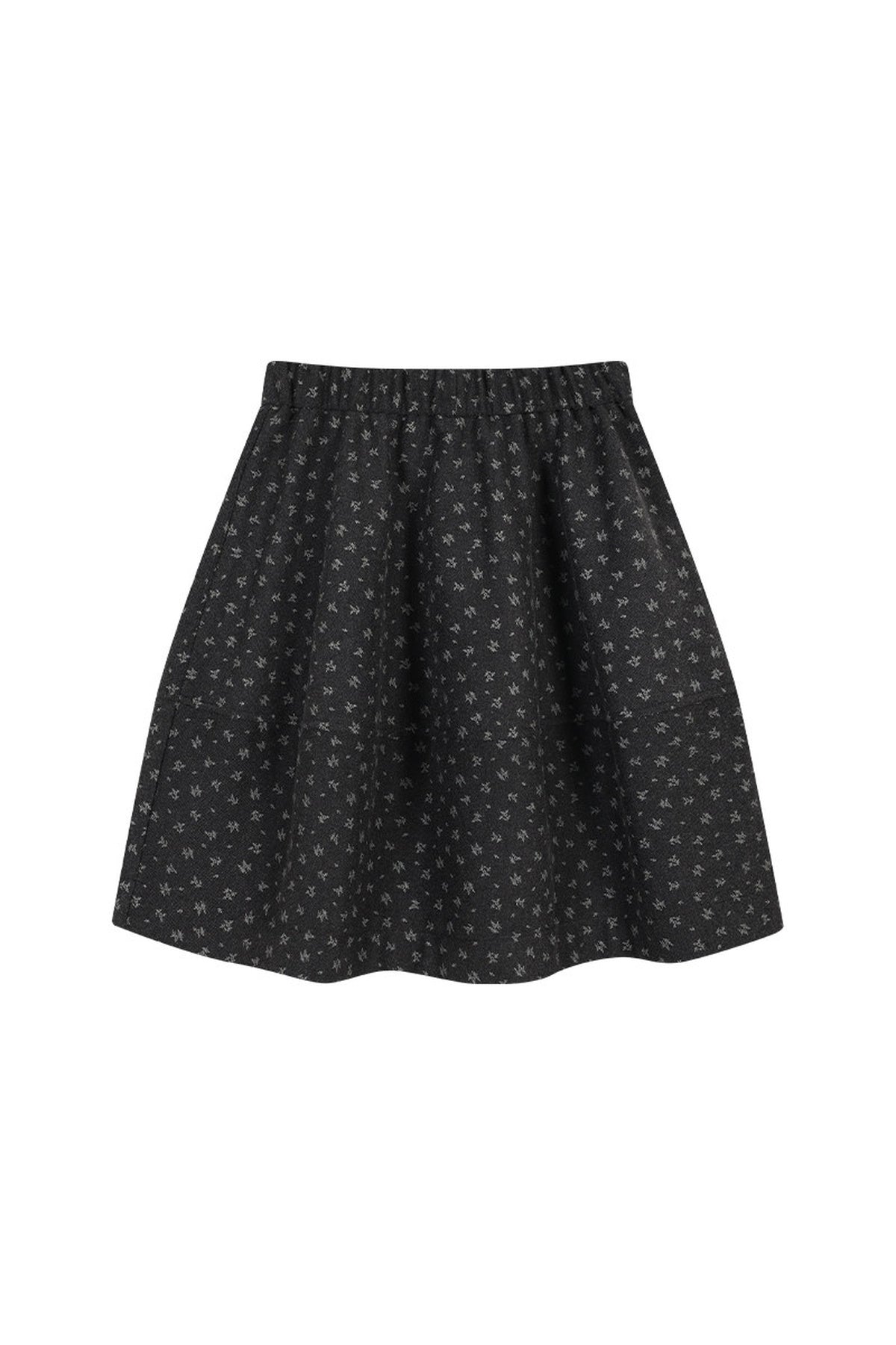 All-Over Floral Print Elastic Waist A-Line Skirt