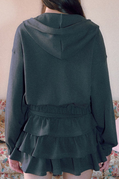 Retro Napoleon Hooded Sweatshirt and Skirt Set-Up