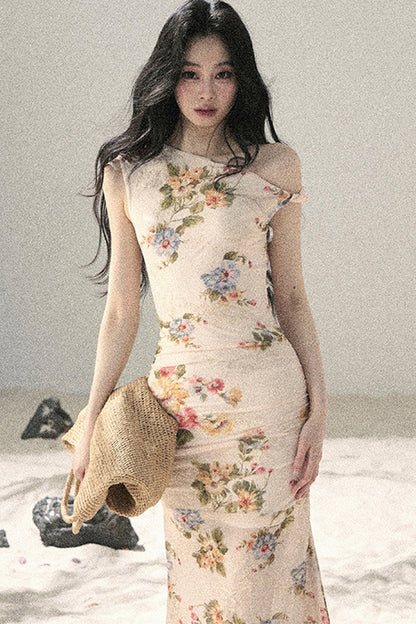 French Mesh Floral Dress