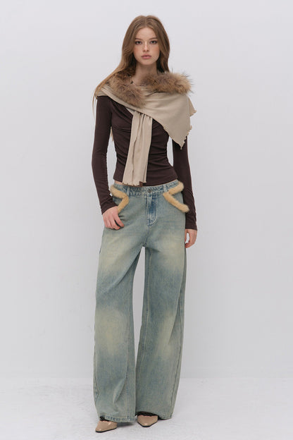 Raccoon Fur Collar Cape