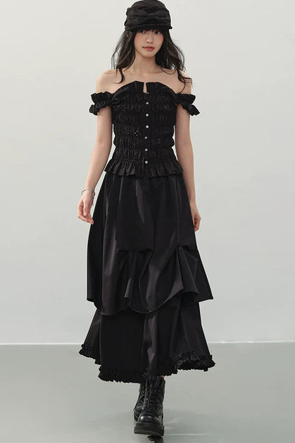 Irregular Pleated A-Line Skirt