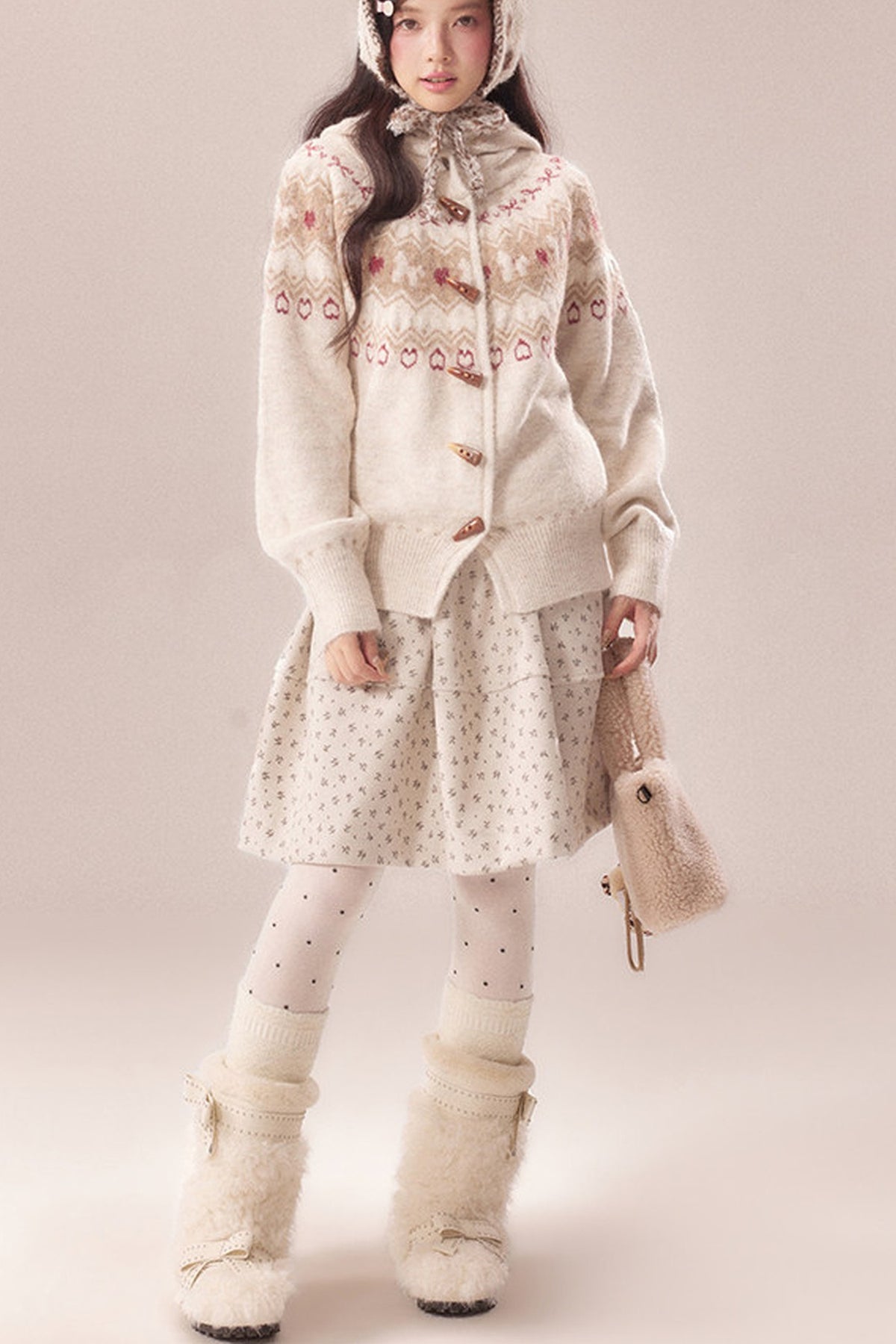 Fair Isle Toggle Knit Cardigan