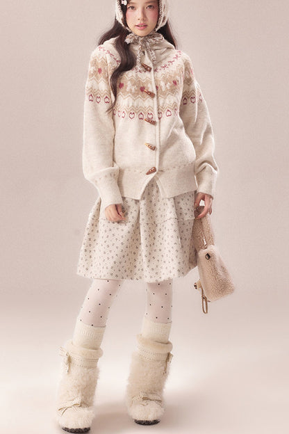 Fair Isle Toggle Knit Cardigan
