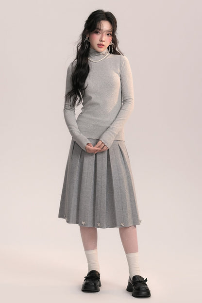Ruffled Lapel Brushed Base Layer Top