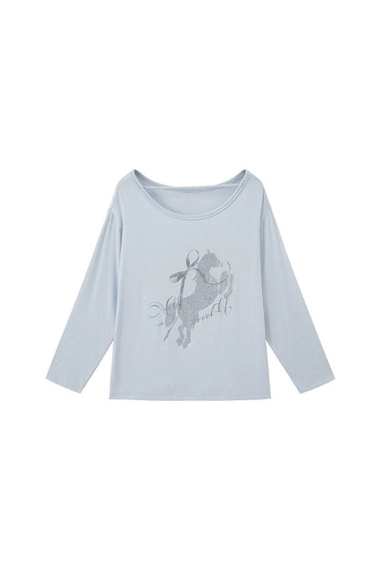 Top con strass effetto distressed con spalle scoperte