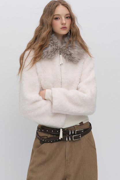 Fur Collar Lamb Wool Jacket