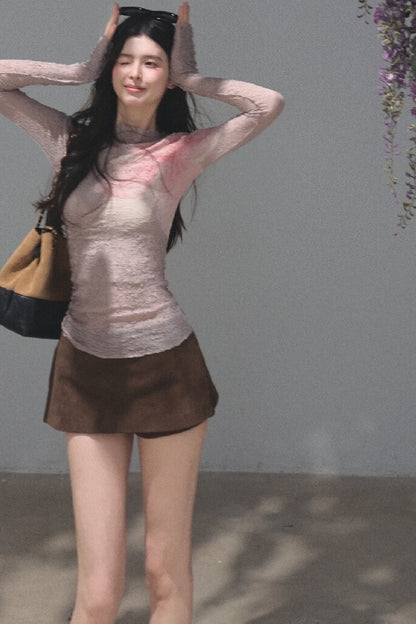 Two-Way Long-Sleeved Knit Base Layer Pullover