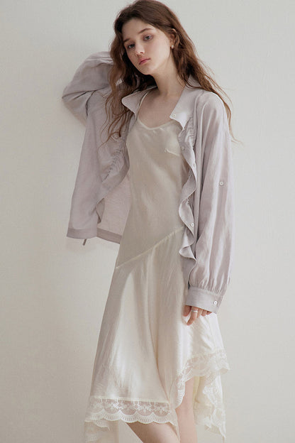 Linen Tencel Pleated Blouse