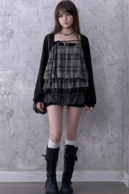 Loose Dark Print Knit Top