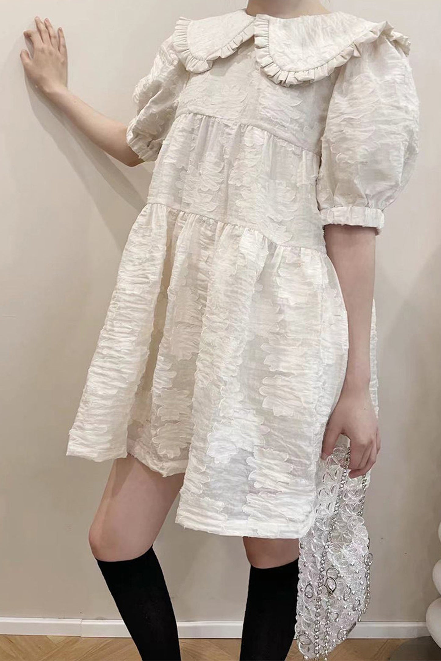Ruffled Peter Pan Collar Dress