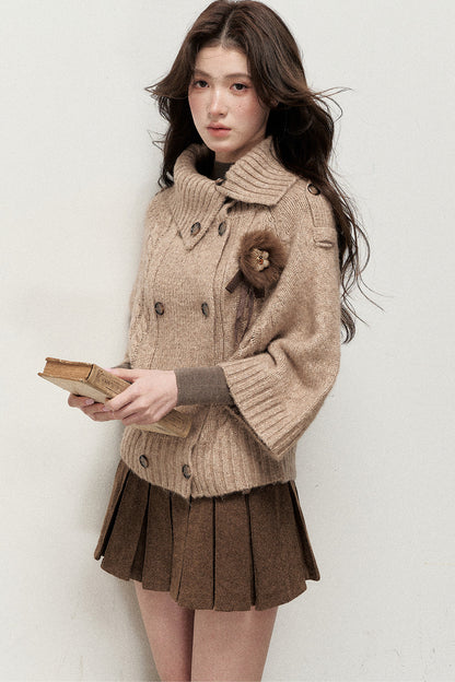 Double-Breasted Knit Jacket