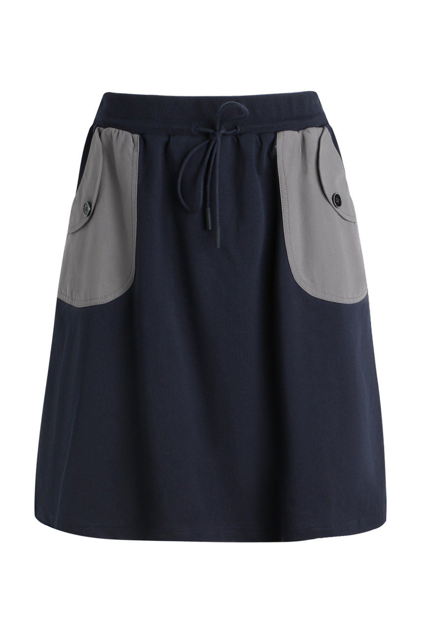 Gonna in felpa blu navy con tasche